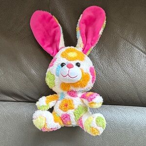 Build a bear cute colorful floral stuffed rabbit